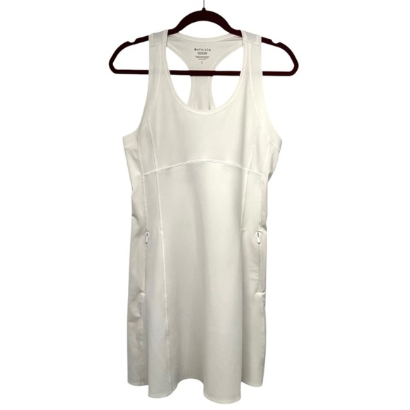 Athleta Levitate White Athletic Sports Racerback Tennis Pickleball Dress Women L - Picture 5 of 11